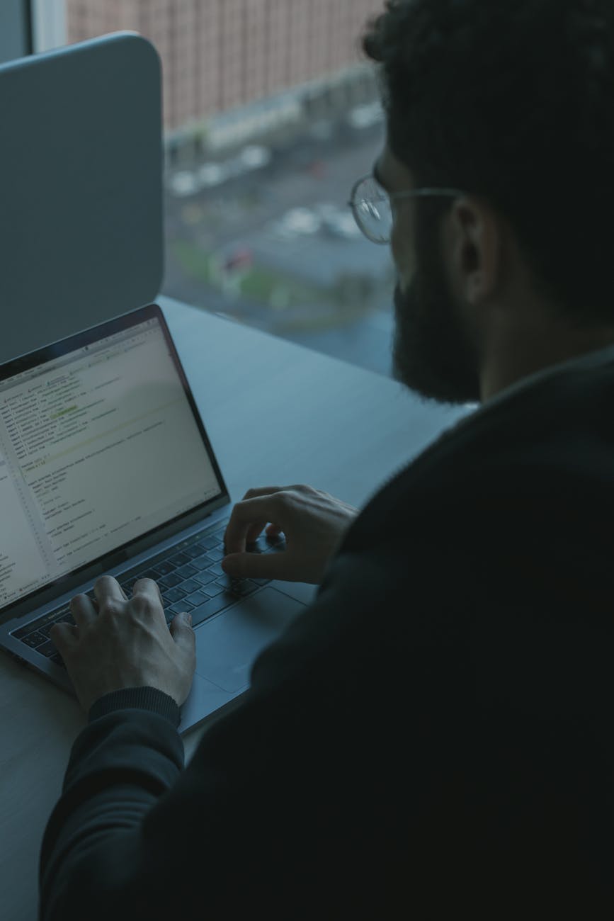 man using a laptop